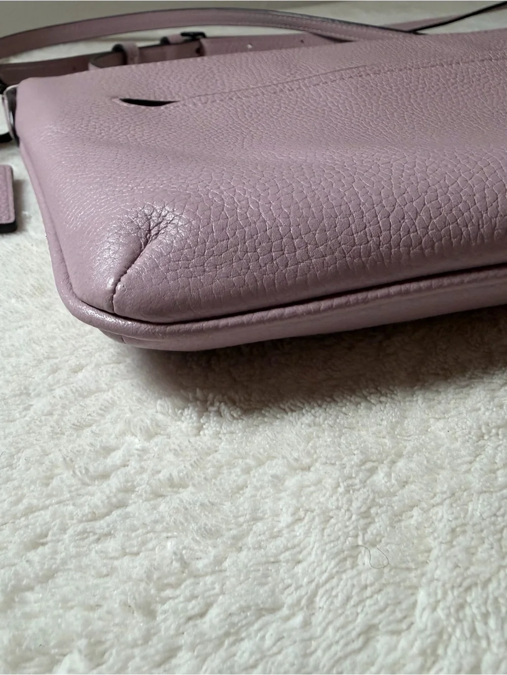Coach Polly Pebble Crossbody Ice Purple
